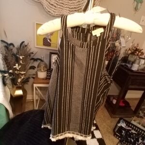 Hem & Thread Black and White Striped Tank Top